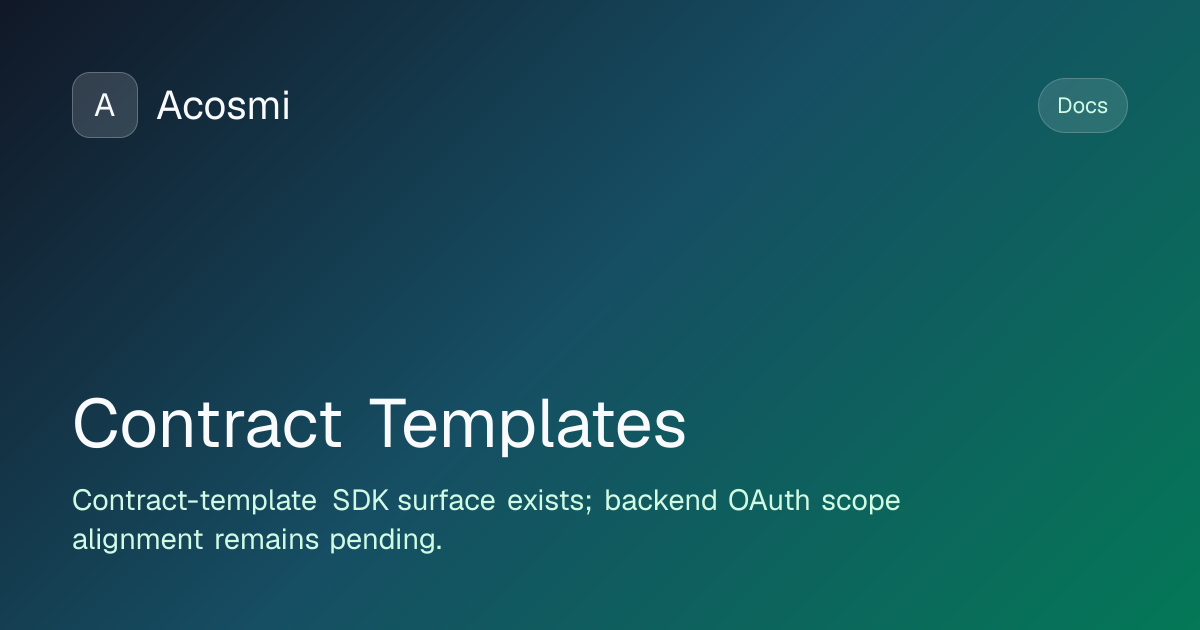 Contract Templates | Acosmi Docs