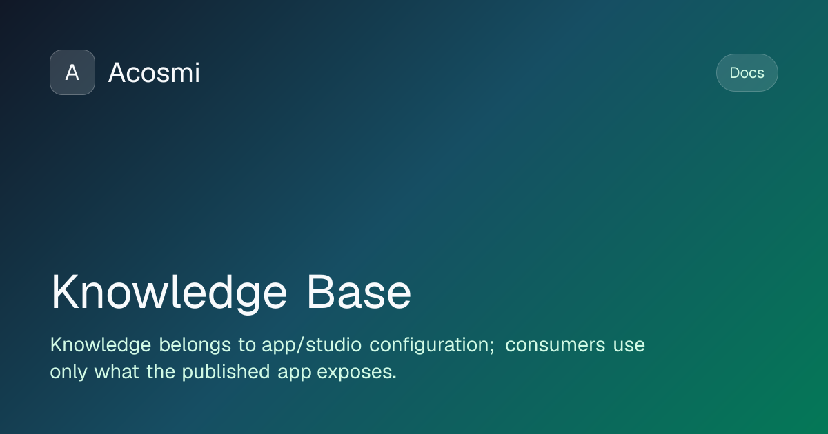 Knowledge Base | Acosmi Docs
