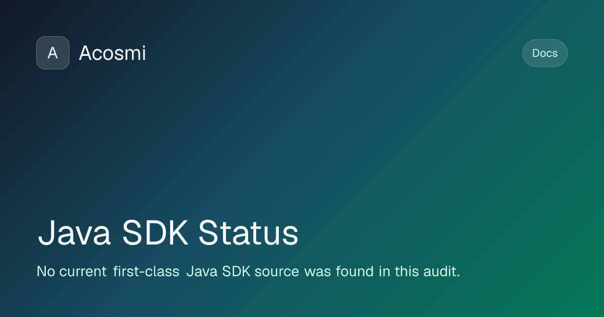 Java SDK Status | Acosmi Docs