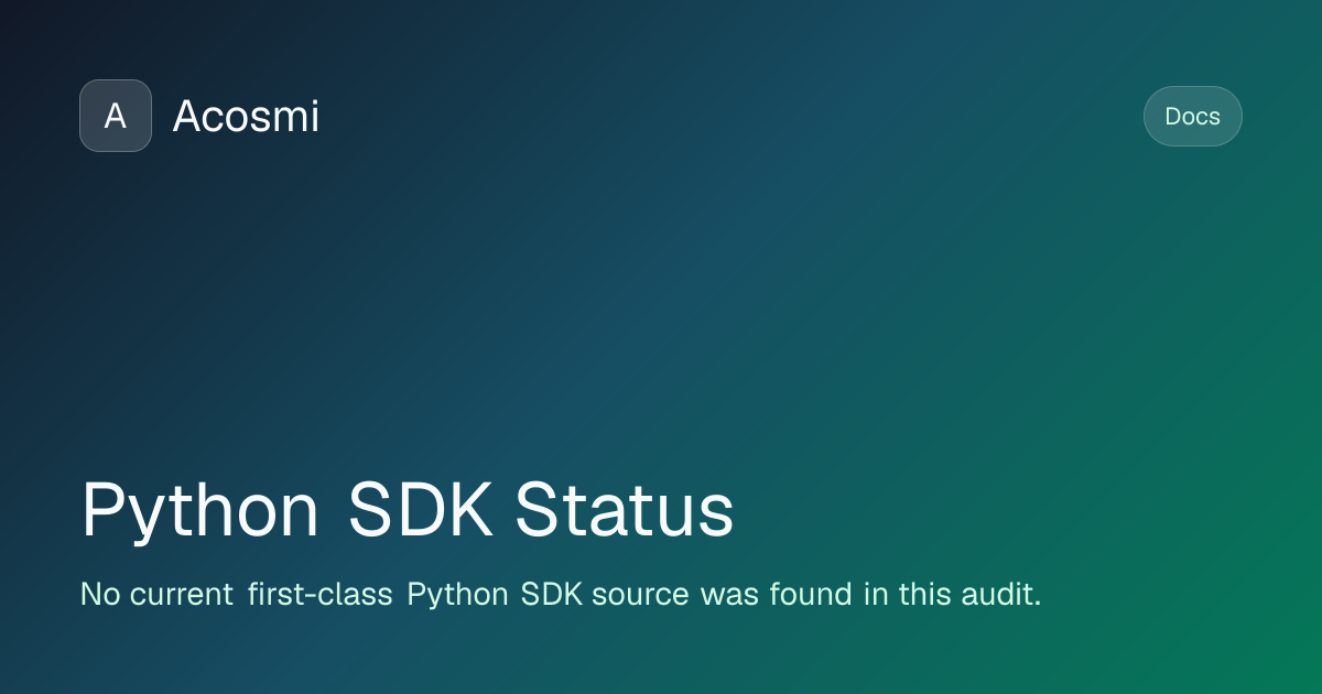 Python SDK Status | Acosmi Docs