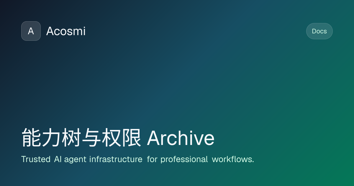 能力树与权限 (Archive) | Acosmi Docs