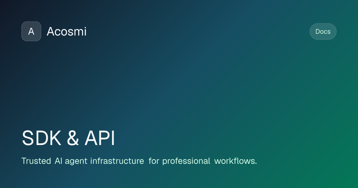 SDK & API | Acosmi Docs