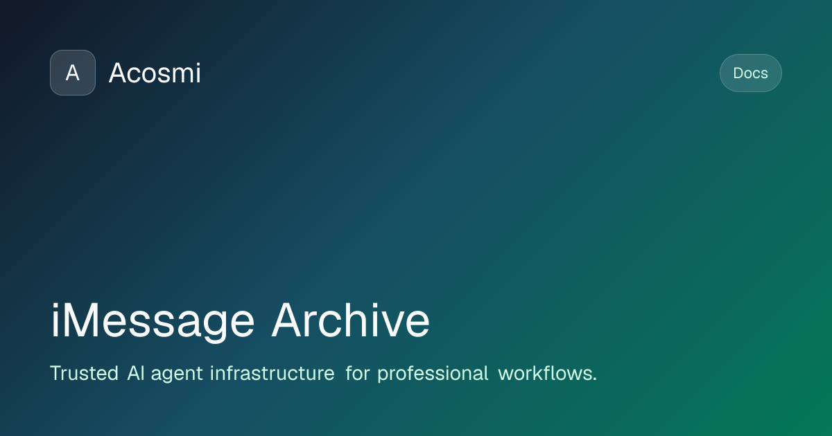 iMessage (Archive) | Acosmi Docs